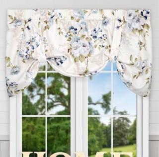 Ellis Curtain Chatsworth Floral Lined Tie-up 50 Window Valance (EQK1725_20595519) - 5pcs