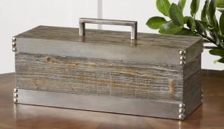 Laurel Foundry Modern Farmhouse Gray Decorative Box with Lid (LFMF1408)