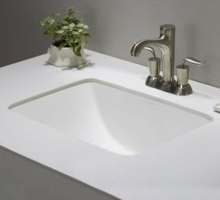 Kraus Elavo Ceramic Rectangular Undermount Bathroom Sink with Overflow (KUS3030) - White 