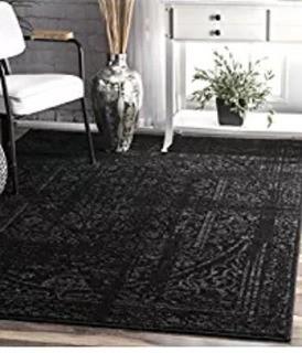 nuLOOM BDSM12B Vintage Arlena Rug, 4' x 6' , Black