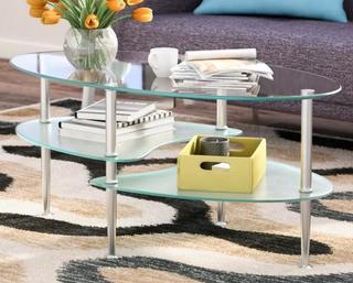 Zipcode Design Efraim Glass Oval Coffee Table (ZPCD1765)