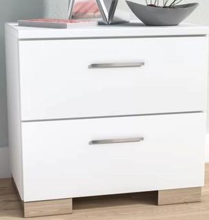 Wade Logan Hardwick 2 Drawer Nightstand (WLGN6144) - Glossy White