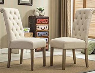 Round Hill Furniture - Tan Button Chair - C161TA - 2pcs 