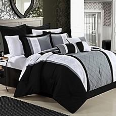 CHIC HOME BRYCE 8-PIECE KING COMFORTER SET IN BLACK                                                 