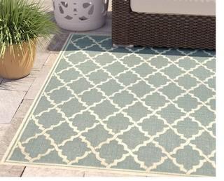 Charlton Home Cardwell Ocean Port Light Turquoise Indoor/Outdoor Area Rug (CHLH5614_19167059) - 180cm x 280cm 