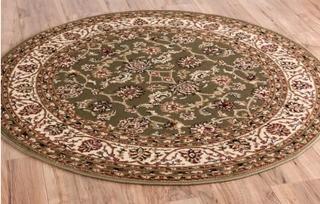 Fleur De Lis Living Janell Sarouk Border Green Area Rug (FDLL1661_21352986) - 3'11" Round