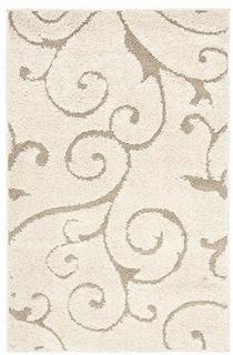 Safavieh SG455-1113-4 Florida Shag Collection Cream/Beige Area Rug, 6' x 9' 