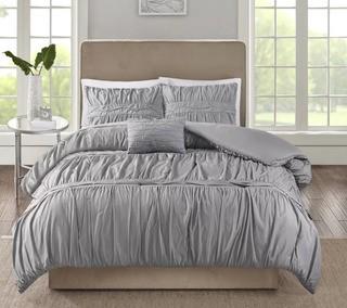 House of Hampton Morganti 4 Piece Comforter Set (NGIN1014_28012545_28012546) - King - Grey 