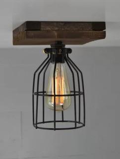 West Ninth Vintage Single Wood 1-Light Semi Flush Mount (WNVT1008)