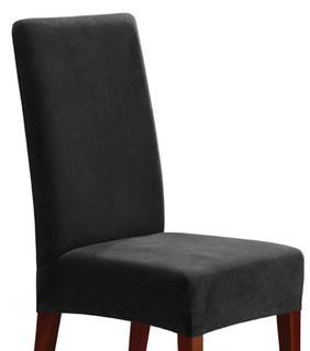 Sure Fit Stretch Pique Short Chair Slipcover (SUR2477_12285364) - 8 pcs - blk - 