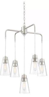 Ivy Bronx Irina 5-Light Shaded Chandelier (IVYB3739) - Stin Platinum Finish 