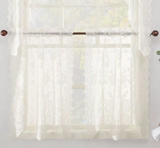 No. 918 Millennial Alison Cafe Curtains (LCTN1074_20502420_20518438) - Ivory - 60" x 38" 