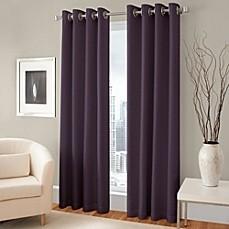 MAJESTIC 95-INCH BLACKOUT LINED GROMMET WINDOW CURTAIN PANEL IN AUBERGINE                           