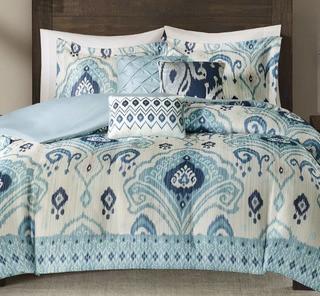 Bungalow Rose Kassia 6 Piece Duvet Cover Set (BNGL6376_19192689_19192691) - King  - Blue