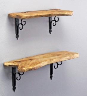 Loon Peak Reinke Cedar Wood 2 Piece Wall Shelf Set (WAND1340)