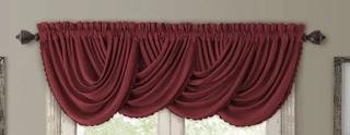 Astoria Grand Ardmore Waterfall 52 Curtain Valance (ATGD5370_22180496) - 52" x 36" - Red - 3 pcs 