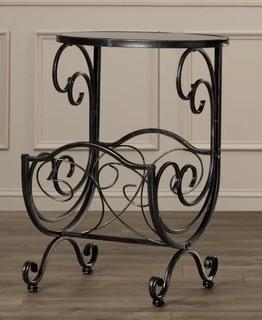 Charlton Home Hayton End Table with Magazine Rack in Gun Metal (CHLH2163)