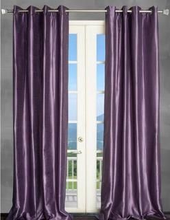 Parisian Home Style Solid Semi-Sheer Thermal Grommet Single Curtain Panel (PAHS1001_15714105_15714103) - Purple