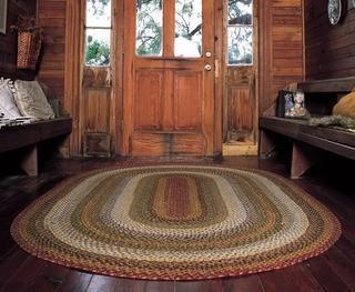 Homespice Decor Cotton Braided Pumpkin Pie Area Rug Oval 3'x5' (HSD2749_22030977)  