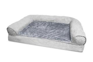 Tucker Murphy Pet Blair Furhaven Plush Orthopedic Sofa-Style Dog Bed (TKMP1297_27270979_27270981) - Espresso - LG