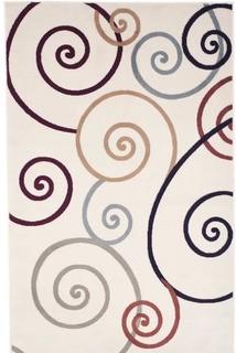 Lavish Home Modern Swirls Ivory Area Rug (CFB1132_15189387) - 1'8" x 7'