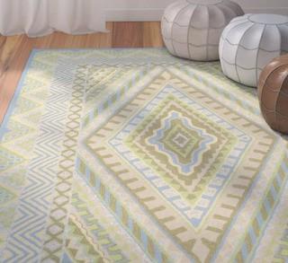 Bungalow Rose Puri Blue/Yellow Outdoor Area Rug (BNGL6632_19263013) - 2'3" x 8' 