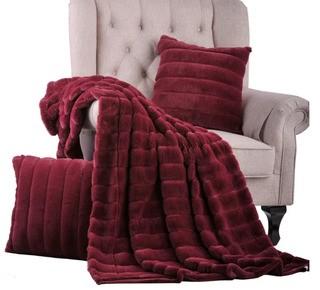 Willa Arlo Interiors Grenville Rabbit Faux Fur Throw (WRLO1272_22107403) - Burgundy 