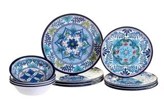 Certified International Talavera 12 Piece Heavy Weight Melamine Dinnerware Set (CEI4278)