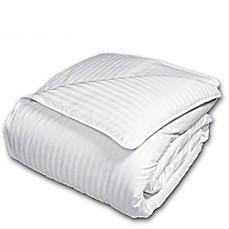 THE SEASONS COLLECTION(R) LIGHT WARMTH DOWN KING COMFORTER WITH DAMASK STRIPE                       