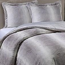 NERO FAUX FUR 3-PIECE KING COMFORTER SET IN GREY