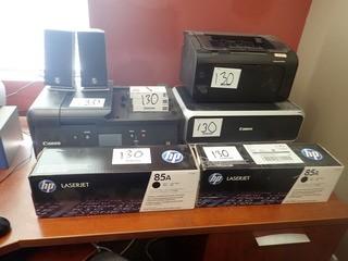 Lot of Canon TR7520 Printer, Canon Pixma IP500 Printer, HP 1102W Printer, Logitech Speakers and Asst. Ink Cartridges. 