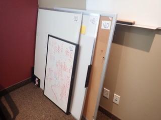 Lot of 3 Whiteboards and 2 Cork Boards.