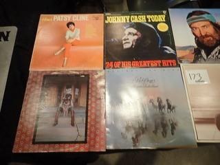 Lot of Vinyl Records. 2 Emmy Lou Harris, 2 Johnny Cash, Patsy Cline, Bob Segar, Willy Nelson, Corey Hart, Dan Seals and Ray St.Germain. 