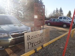 Lot of 2 Indian Parking Only Steel Sign and President Only Parking Steel Sign.