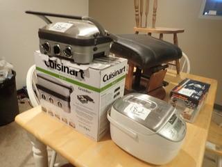 Lot of Cuisinart 5-in-1 Griddler and Panasonic Rice Cooker.