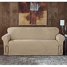 SURE FIT(R) DESIGNER SUEDED TWILL SOFA SLIPCOVER IN TAUPE