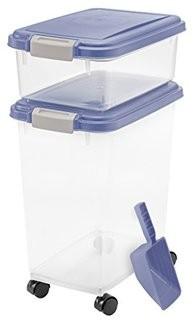 3- Piece Airtight Pet Food Storage Container Combo, Blue