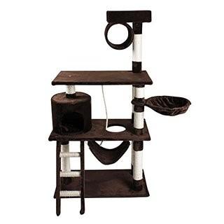 iPet 56? Cat Tree Condo Cat Furniture Scratching Post Pet House Cat Exercise Tree in Brown
