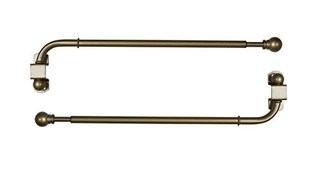 Versailles Home Fashions Pair of Swing Arm with Ball Finial, Antique Brass, 24 by 38-Inch