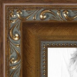 ArtToFrames NM-11x34-D6301-1 18x27" Wood Picture Frame, 11 x 34", Dark Gold
