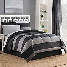 BRYCE 6-PIECE REVERSIBLE TWIN XL COMFORTER SET IN BLACK/GREY                                        