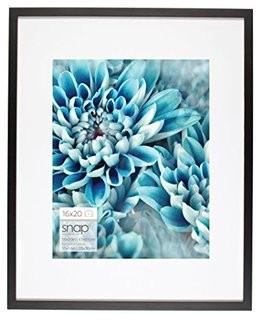 Snap 16x20 Black Wood Frame with 11x14 White Mat Opening #10FW137
