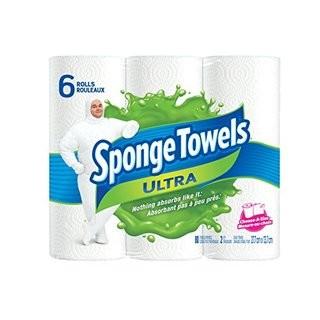 SpongeTowels Ultra Paper Towels, Choose-a-Size Regular Roll, 2-ply, 80 Sheets per Roll - 6 Rolls