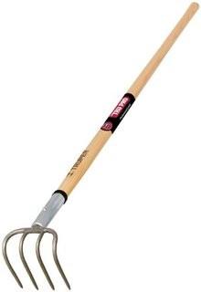Truper Tools 30033 Tru Pro 4-Tine Forged Cultivator, 5-Inch Head, 60-Inch Ash Handle