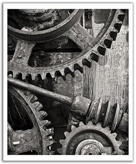 J.P. London POS2332 uStrip Peel and Stick Removable Wall Decal Sticker Mural Vintage Gear Industrial Steampunk, 19.75-Inch by 24-Inch