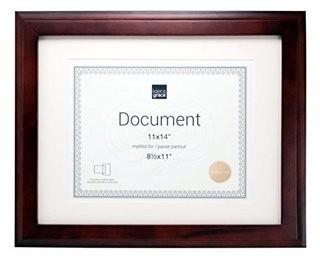Kiera Grace OxFord Document Frame, 11 by 14-Inch Matted For 8.5 by 11-Inch, Pack of 8, Espresso