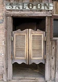 J.P. London uStrip WE5063PS Racoon Jack's Old Wild West Saloon Door Peel and Stick Removable Wall Mural, 8.5-Feet by 6-Feet