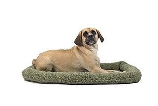 Fur Haven Nap Berber Bolster Pet Bed, Sage, Large Fits 24" X 36"