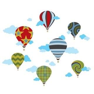WallCandy Arts Hot Air Balloons Decals, Multi
