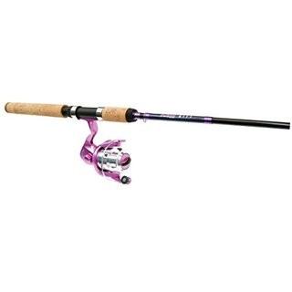 Rapala RAPTXL2SP56M2 Girl Spinning Rod Combo, 5' 6", Medium Action 2 Piece Rod, Right/Left Retrieve, 5.2:1, Size 20 Reel with Pink Cosmetics